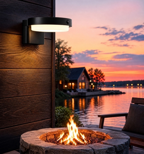 Solar sensing wall light, 300Lm