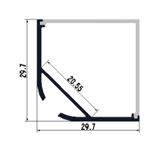 RL-2003 Corner suspended led aluminium profile for double 20.55mm strip light