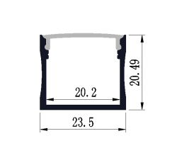 RL-2007 U shape aluminum channel profile for 20.2mm LED Strip