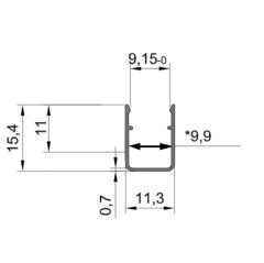 Profile for 10mm width Side View Flex Neon