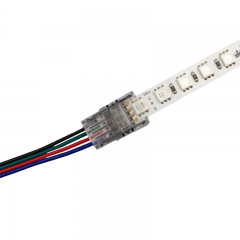 Connector between strip and cable - RGB LED strip - no soldering required