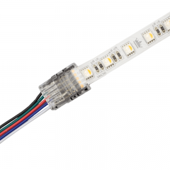 Connector between strip and cable - RGBW LED strip - no soldering required