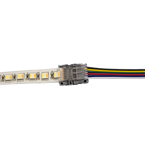 Connector between strip and cable - RGBWW LED strip - no soldering required