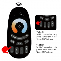 RC-02 2.4G 4 Zone Dual White Touch Remote