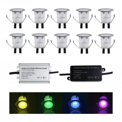 App Control 10PCS RGB D30 Waterproof LED Deck Light Kit