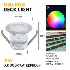 D30-RGB Outdoor 0.4W RGB Waterproof LED Deck Light