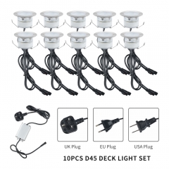 10PCS White Color D45 Outdoor Waterproof LED Deck Light