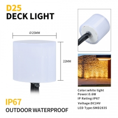 D25 Outdoor 0.6W Waterproof LED Deck Light