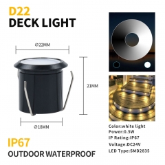 D22 Outdoor 0.5W Waterproof LED Deck Light