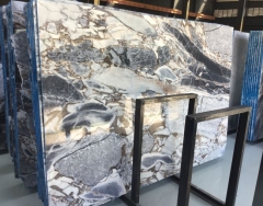 Amazing Milky Dark Blue Marble Big Slab For Artist Design