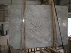 Grey Color Silver Ermine Marble Slabs With Polished Finish Way