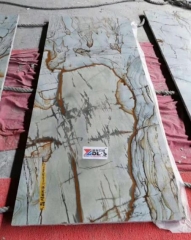 Blue Color Marble Tiles Cutting For Sea Hotel Project