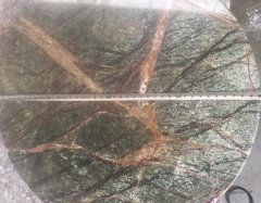 Green And Yellow Granite Table Tops Flat Edge Polished Wholesale Dalei Stone