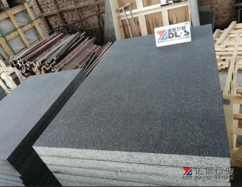 New G684 Black Basalt Flamed Brush Tiles