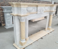 Beige Marble White Marble Mix To The Marble Fireplace