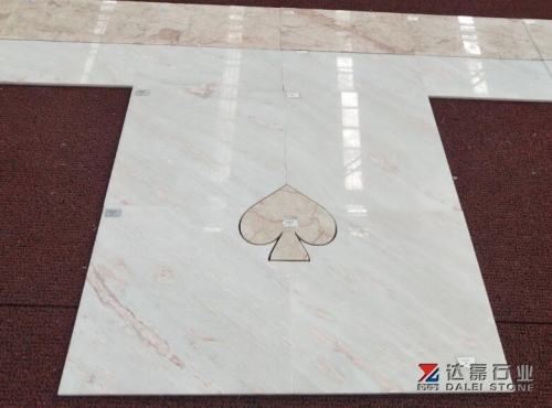 Pink Color Rose Color Marble Tiles Polished For Shopping Mall Project