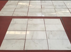 China Local White Marble Thin Tiles Polished Floor Project