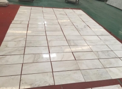 China Local White Marble Thin Tiles Polished Floor Project