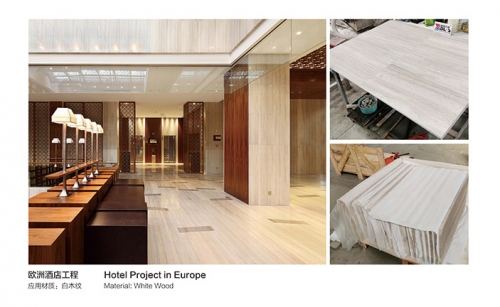 White Wooden Marble Tiles Supply To Hotel Project In Europe
