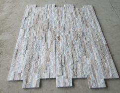 Golden Line Yellow White Wooden Culture Stone Tiles