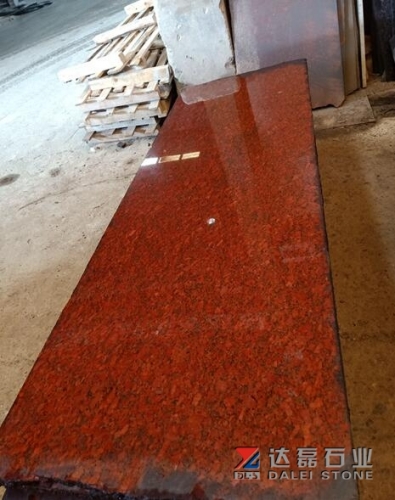 Dyed Red Black and Brown Color Granite Slabs Polished Small Slabs