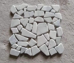 China Carrara White Marble Mosaic Tiles Polished