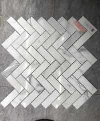 Calacata Marble Mosaic Tiles For Kichen Wall Tiles Modern Design