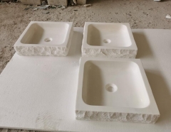 Pure White Marble Crystal White Square Basins