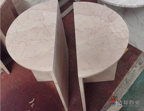 Ice Cream Rosa Pink Marble Table Coffee Round