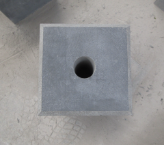 Blue Limestone Pillar With Hole Chamfer 10x10 With Saw Cutting