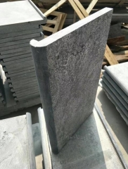 Blue Limestone Swimming Pool Tiles Coping Tiles Flamed Brush