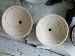 Wooden Sandstone Wash Basins 420x420x140mm