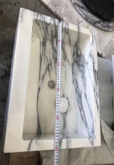 Lilac White Marble Square Basins Marble Sinks