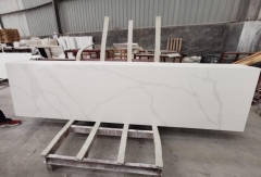 Calacatta White Quartz Countertops Flat Edge