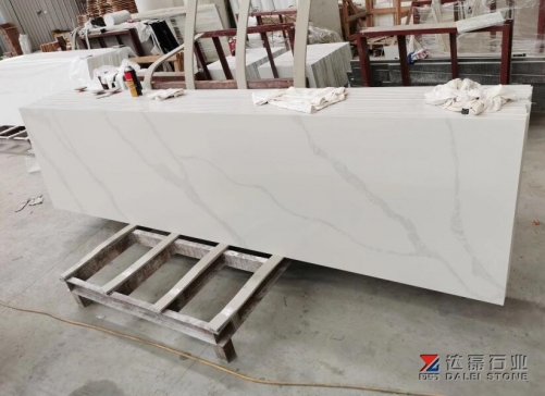 Calacatta White Quartz Countertops Flat Edge