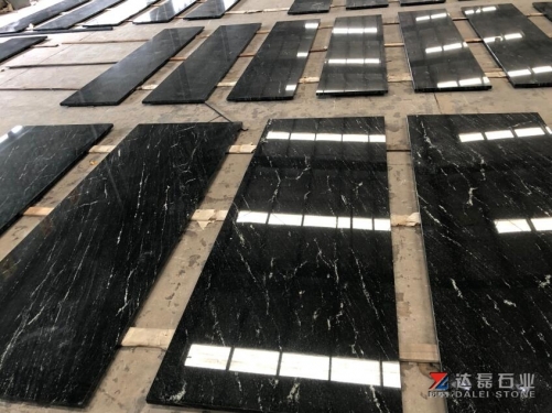 Via Lactea Black Granite Polished Countertops Slabs