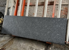 Angola Black Granite Slabs Saw Cutting + Water Jet From Factory