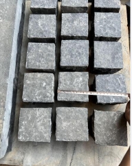 Vietnam Black Basalt Cube Stone Flamed Surface Other Sides Saw Cutting