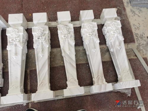 Volakas White Marble Baluster CNC Custom Cutting Design