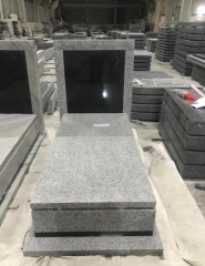Jilin White Cover Indian Black Headstone Monuments