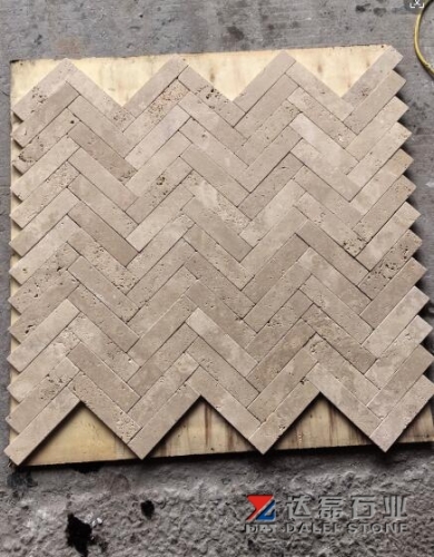 Kitchen wall Tiles Beige Travertine Cross Cutting Tumble Finish