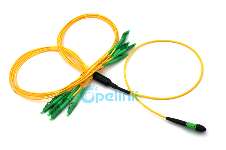 12 Fibers MPO-LC/APC Fanout Cable, yellow color 12 Fibers MPO-LC/APC Fanout Cable, yellow color