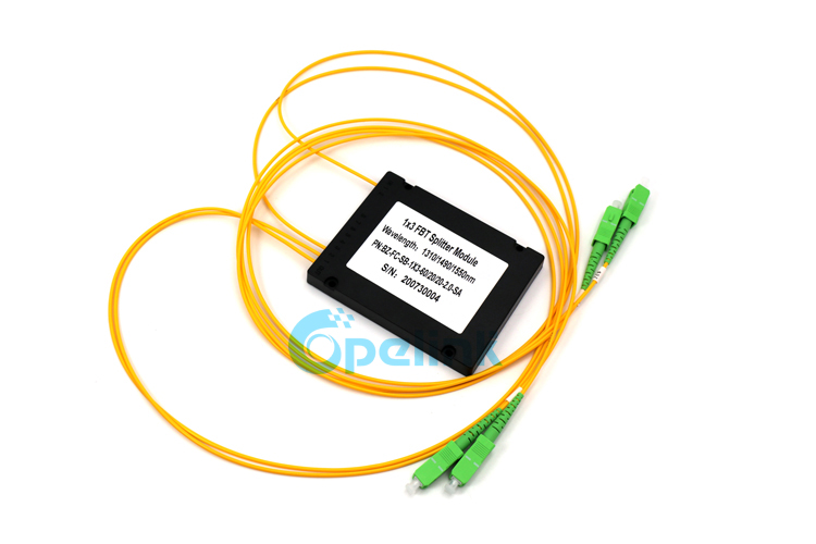1x3 SC/APC SingleMode Fiber Optic FBT Splitter, ABS BOX packaging 1x3 SC/APC SingleMode Fiber Optic FBT Splitter, ABS BOX packaging
