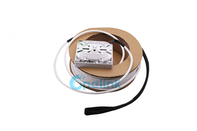 A 4-port Fiber Optic Wall Outlet Distribution Box for indoor installation A 4-port Fiber Optic Wall Outlet Distribution Box for indoor installation