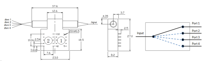 Принципиальная схема оптического переключателя Optical switch working principle diagram