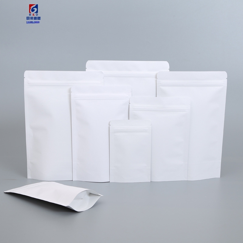 White thickened kraft paper inside aluminized self-sealing bag dried fruit sealing bag