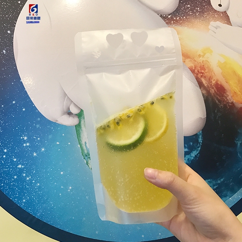 Transparent Frosted Self-sealing Bag Drink Bag