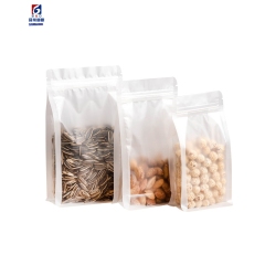 Transparent frosted dried fruit food packaging bag eight side seal stand on its own packaging bag dried fruit snacks plastic food bag