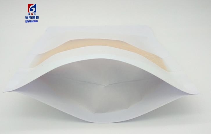 Frosted window white kraft paper self-sealing bag melon seeds, nuts, tea thickened self-reliance food packaging bag