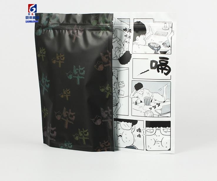 Comic color printing self-reliance zipper bag